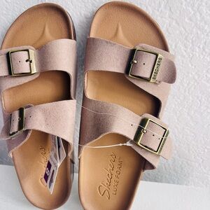 Skechers Women's Beige Double-Strap Sandals